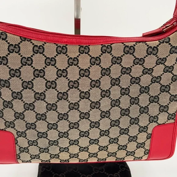 Gucci Vintage GG Canvas Shoulder Bag Very Good Condition!